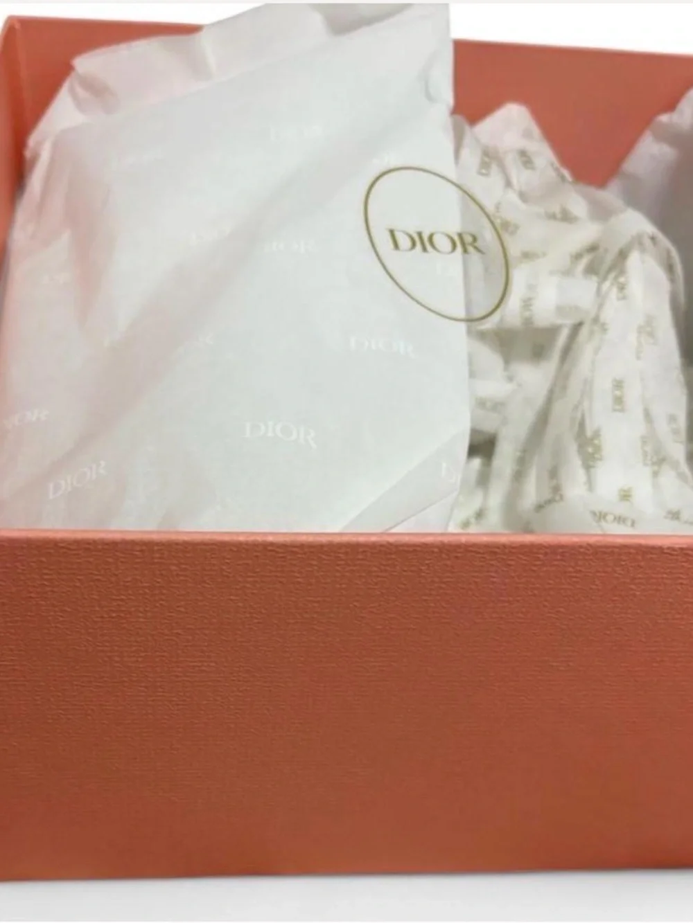 Dior Exclusive Coral and Gold Butterfly Gift Paper Box